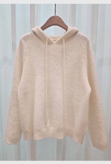 A100.星星家溫暖浣熊混紡連帽毛衣