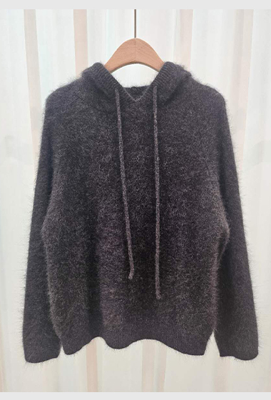 A100.星星家溫暖浣熊混紡連帽毛衣