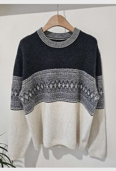 B64.星星家芝麻雪糕圖騰毛衣