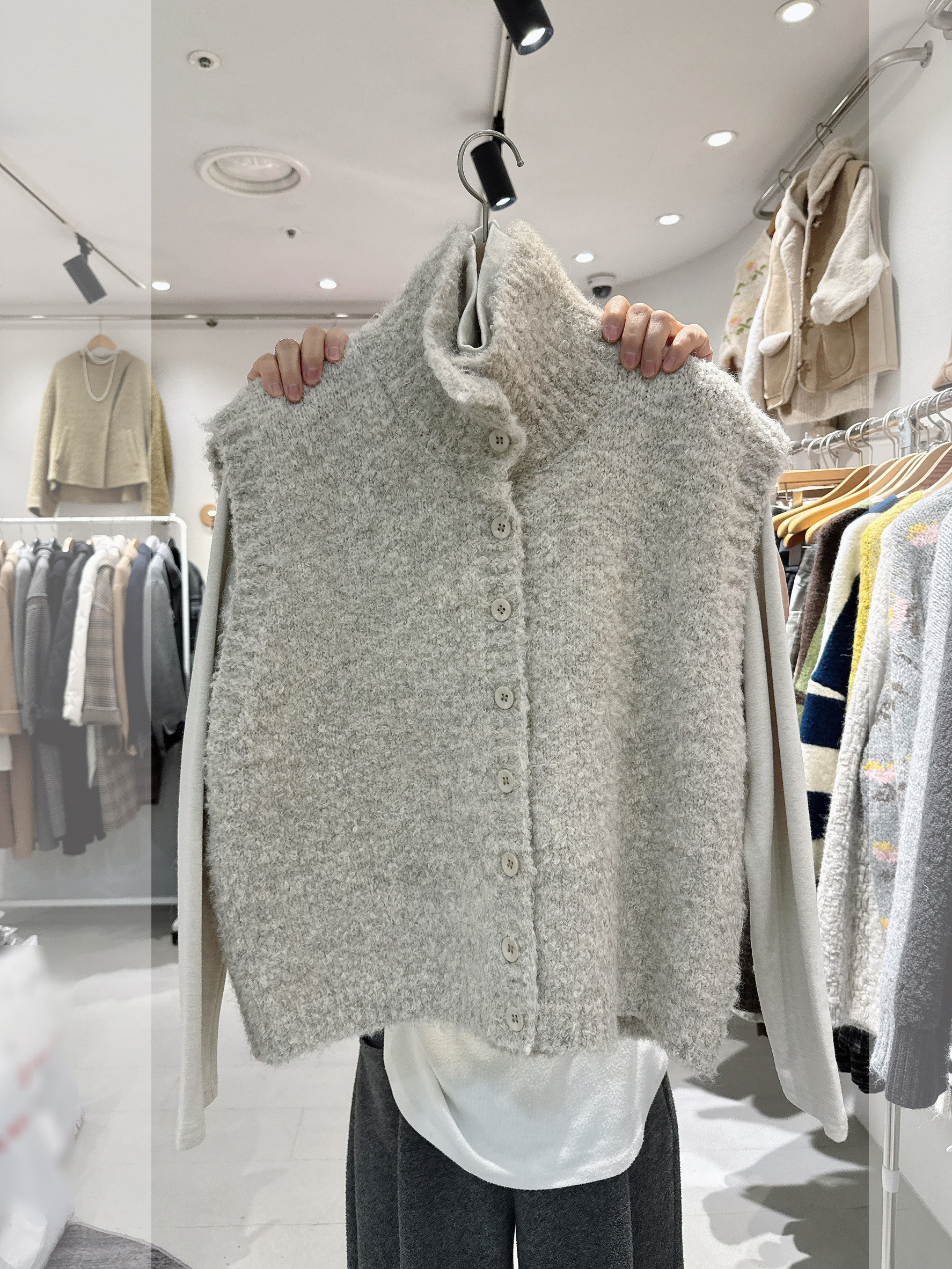 A18.溫暖高領排釦針織背心