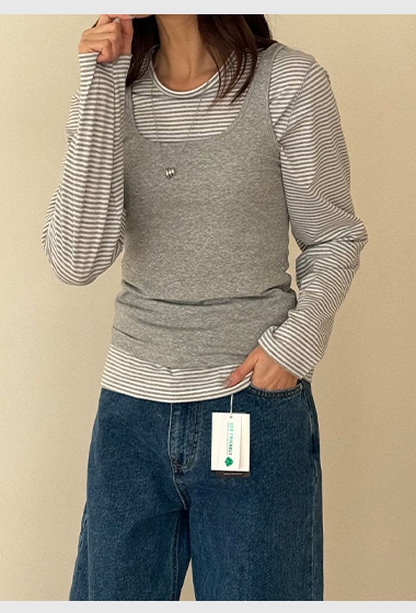 B22.瘦瘦歐膩圓弧方領顯瘦小背心