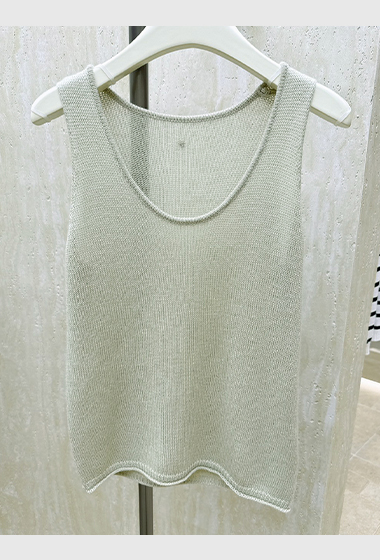 B07.優雅慵懶U領針織背心