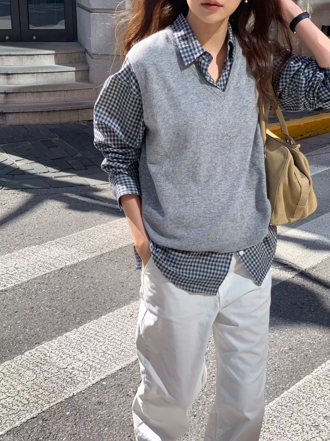 A09.大V家百搭V領針織背心