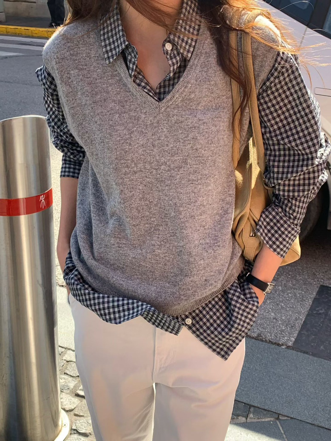 A09.大V家百搭V領針織背心
