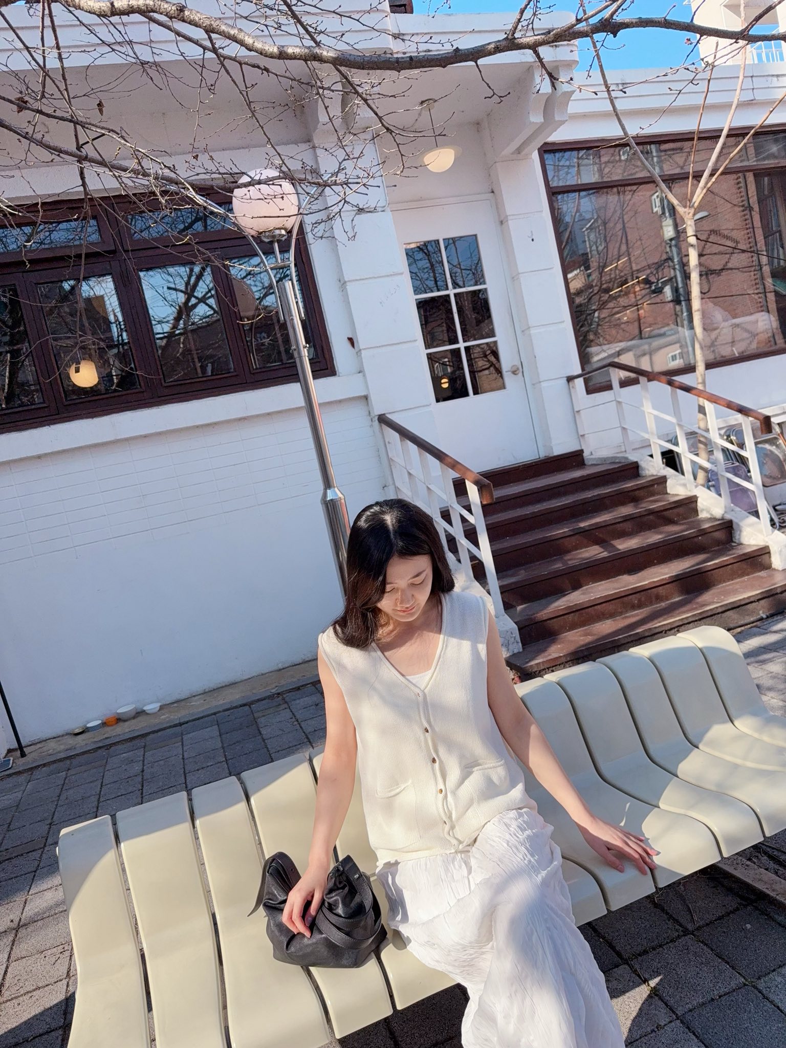 A73.V領小排釦雙口袋背心