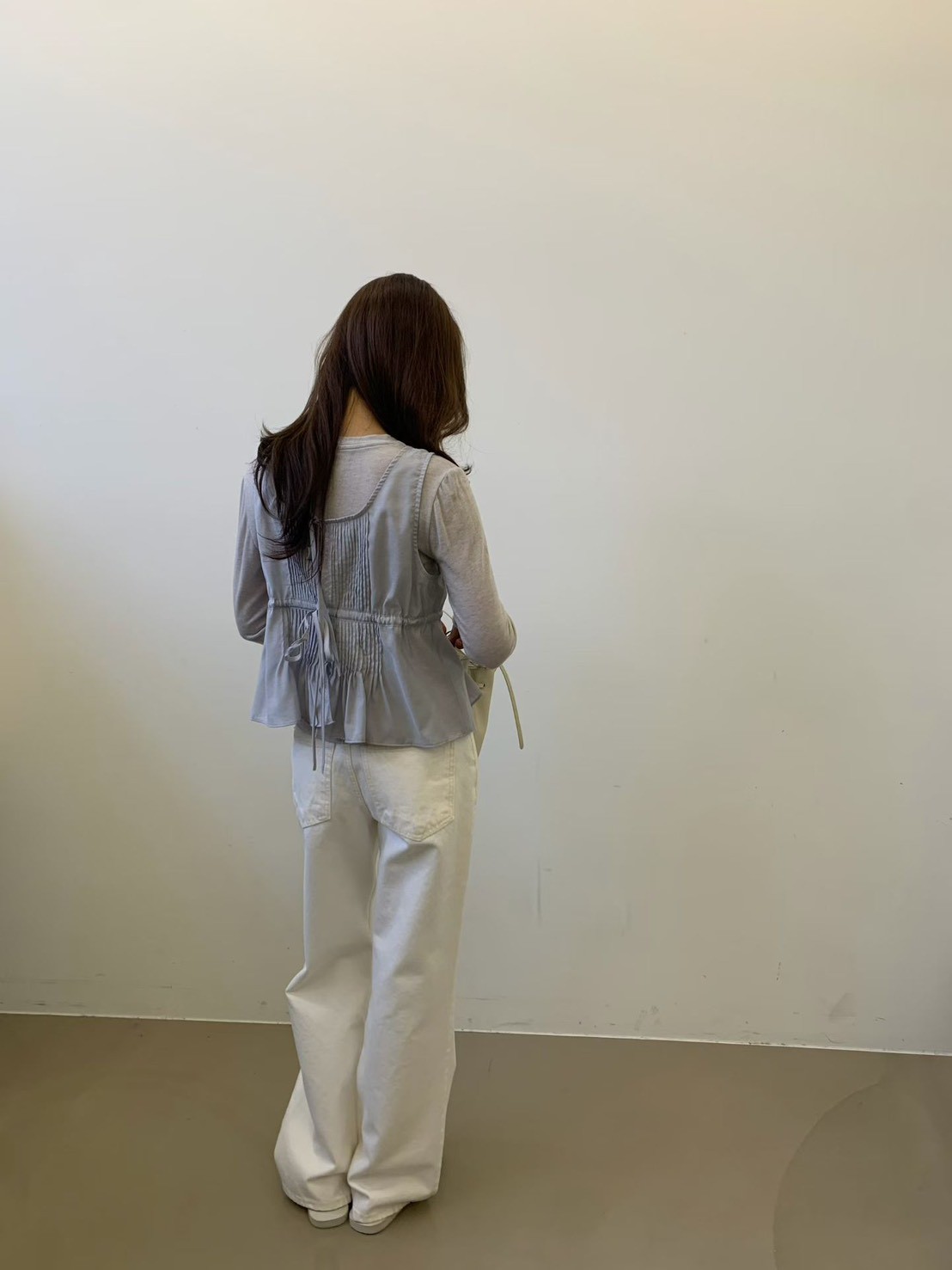 A24.質感家可愛壓褶剪接背心