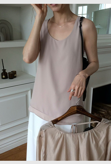 B26.甜美雙層下擺背心