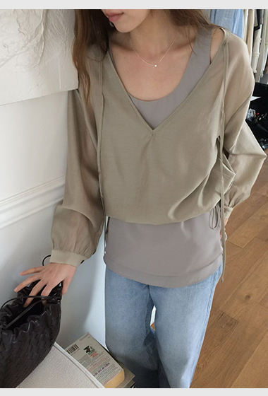 B26.甜美雙層下擺背心