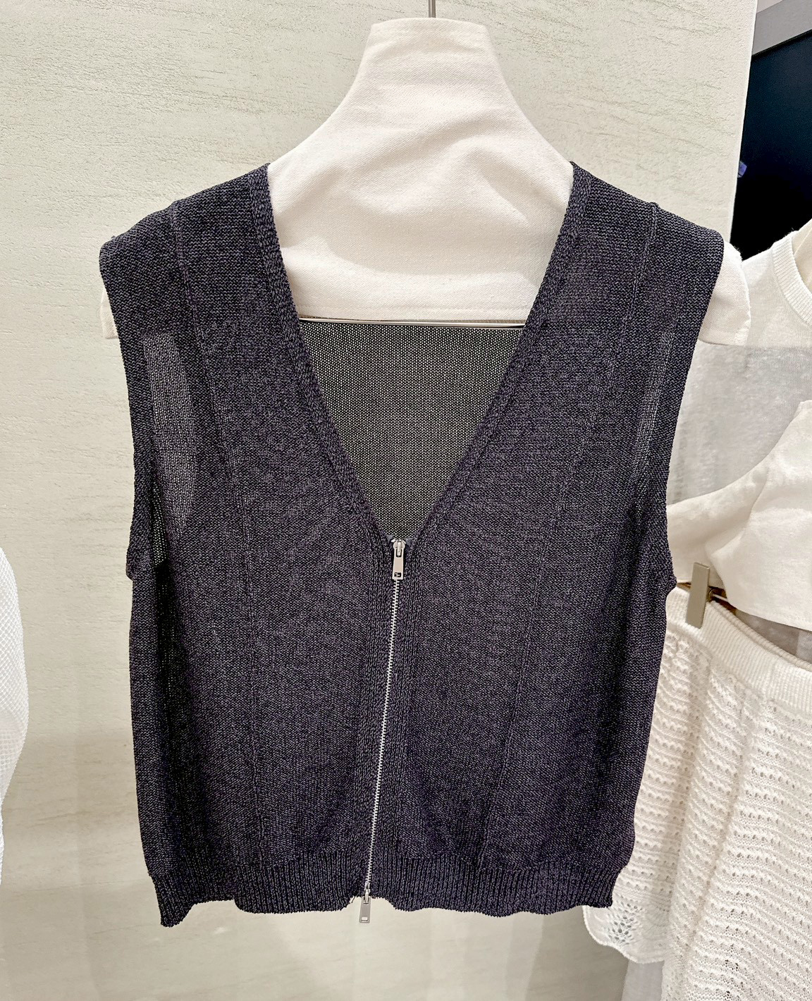B16.初夏拉鍊薄針織背心