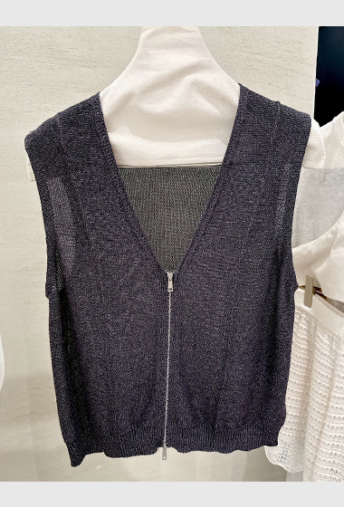 B16.初夏拉鍊薄針織背心