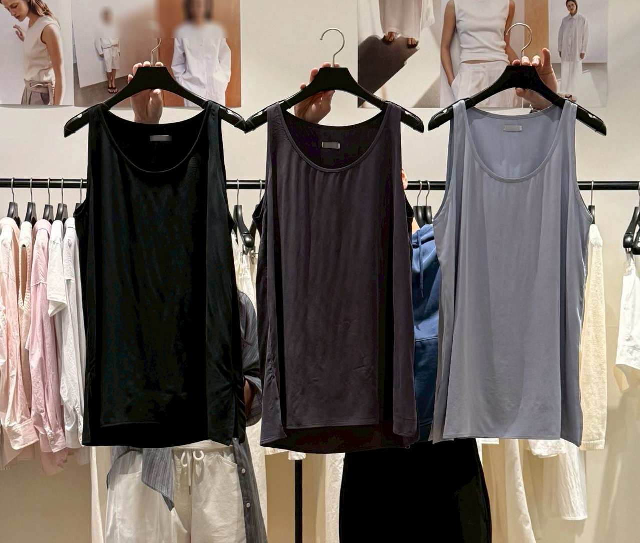 A18.大U領銅氨纖維長版背心