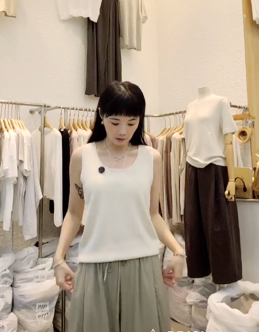 B49.星星家亞麻混紡背心