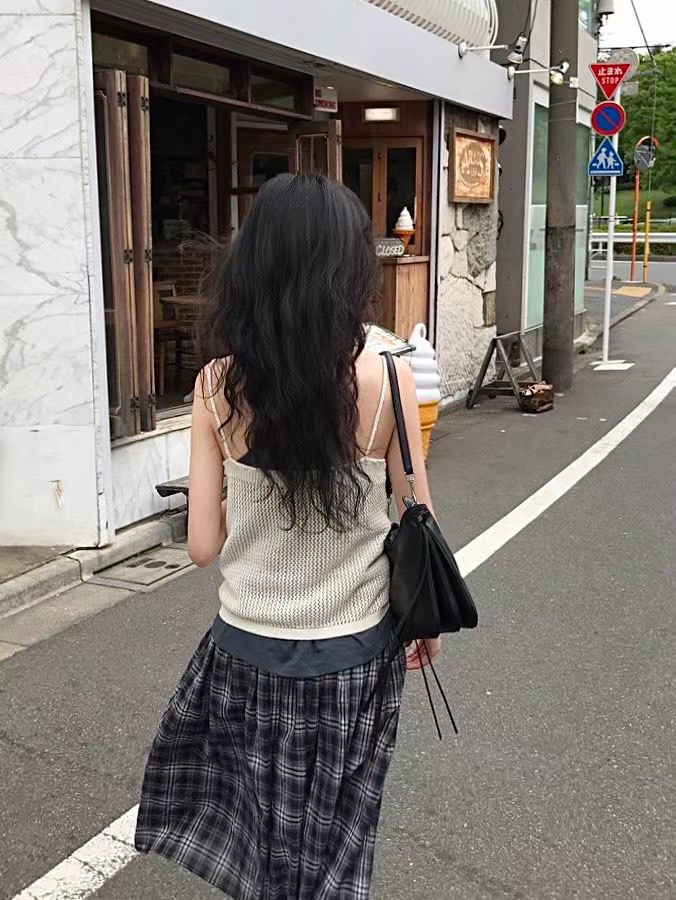 B118.小V家鉤花針織背心