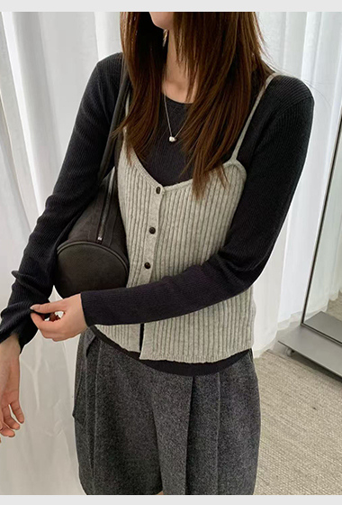 A36.女孩細肩帶100%WOOL背心