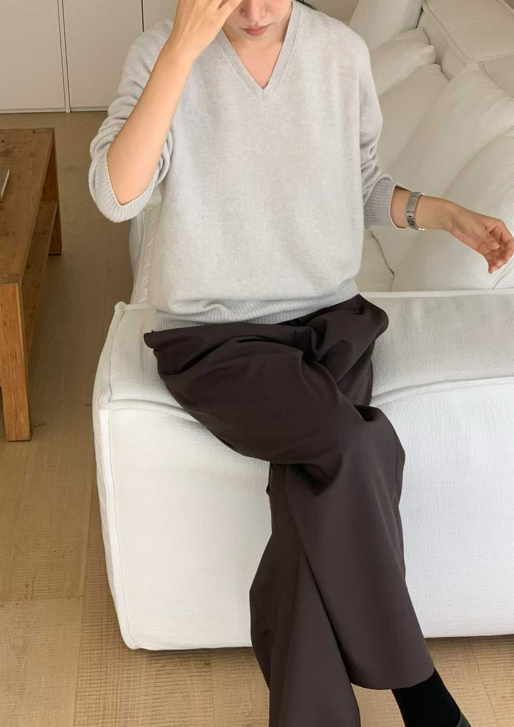 纖瘦家顯瘦V領毛衣