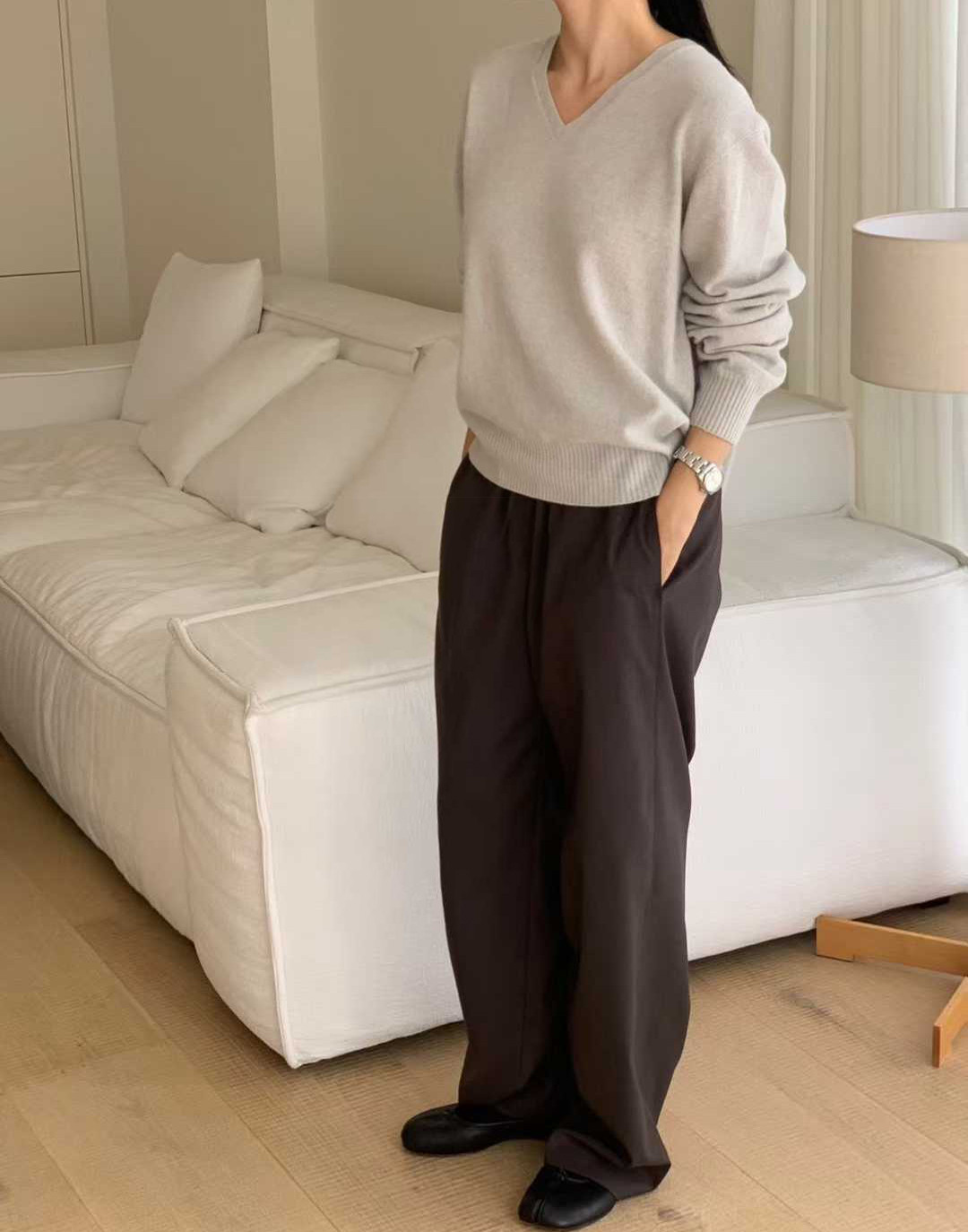 纖瘦家顯瘦V領毛衣