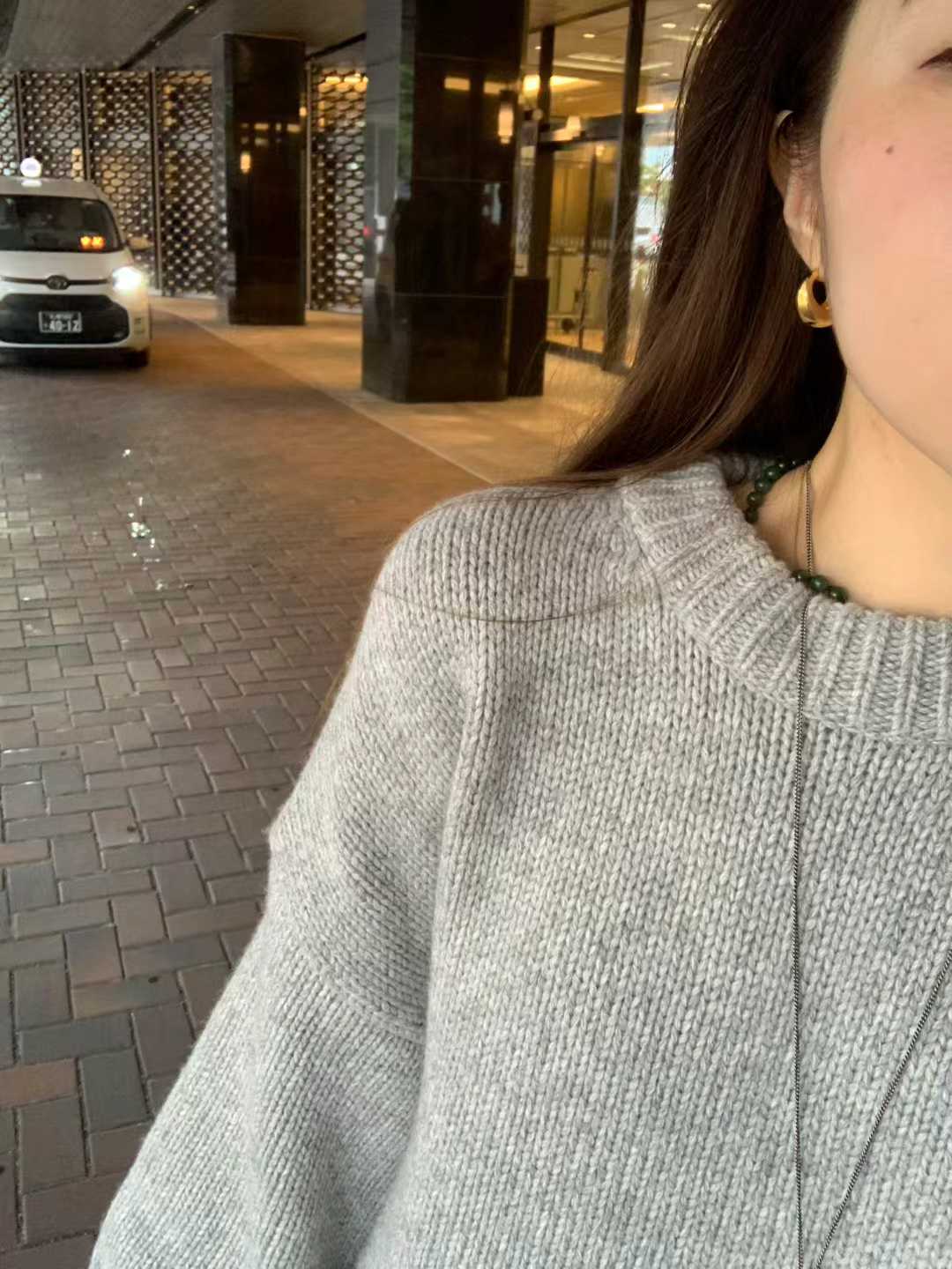 A21.顏值家坑條領落肩毛衣