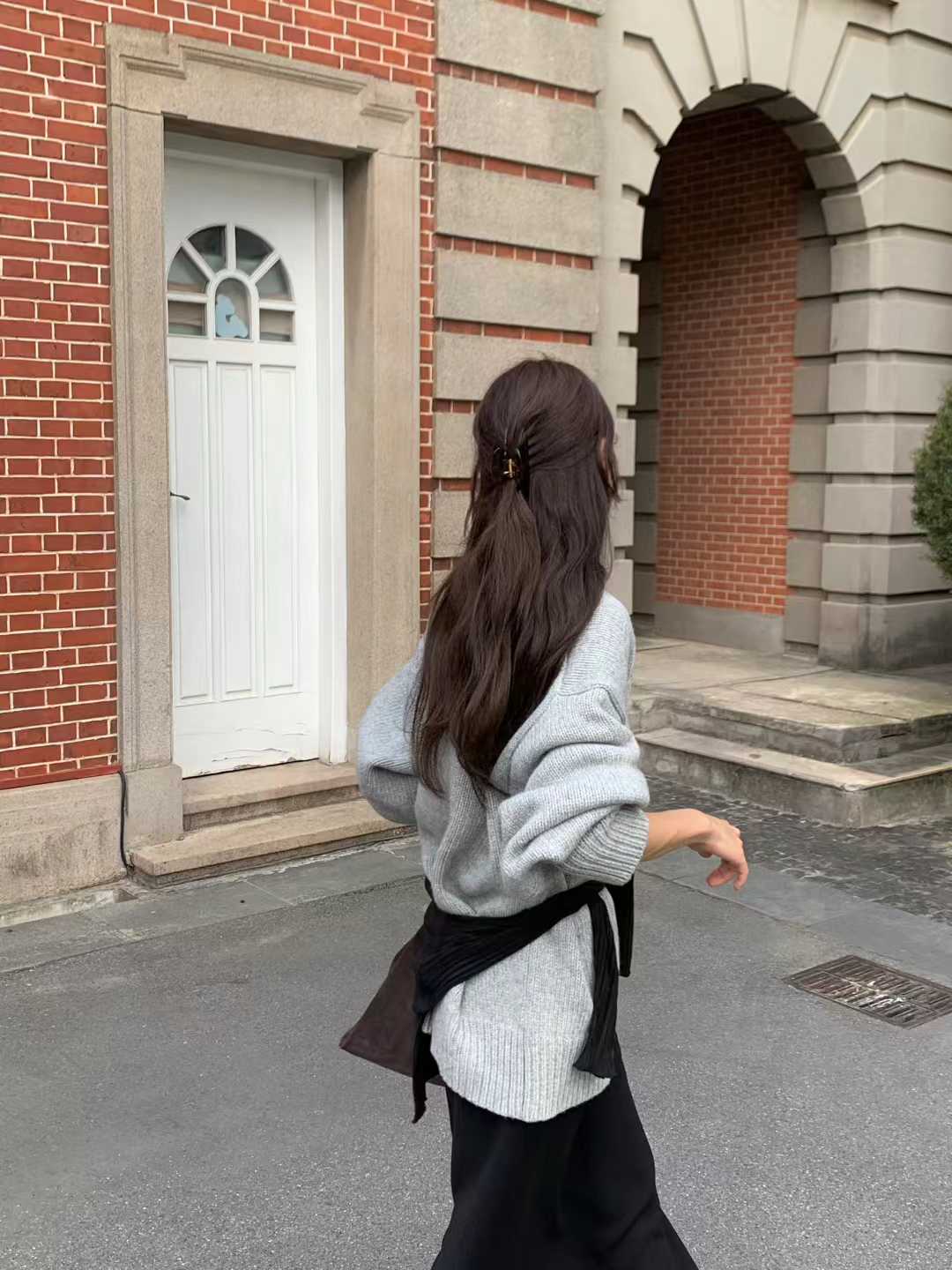 A21.顏值家坑條領落肩毛衣