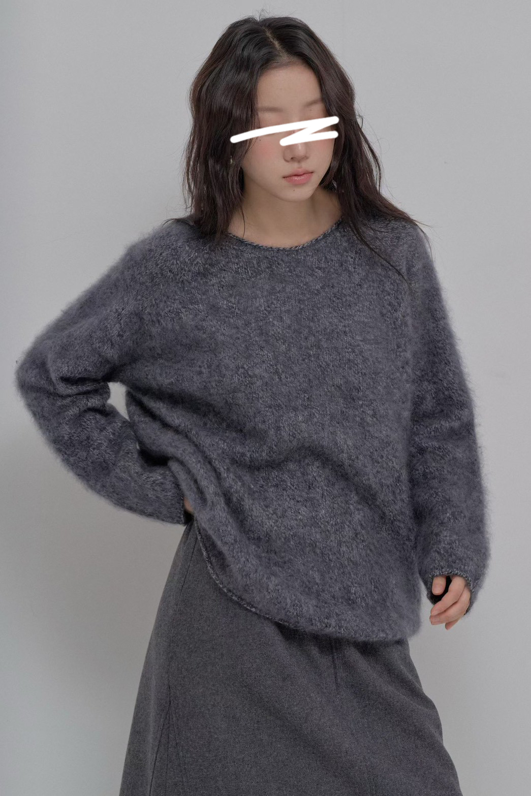 B89.絕美混紗100%羊毛寬鬆毛衣