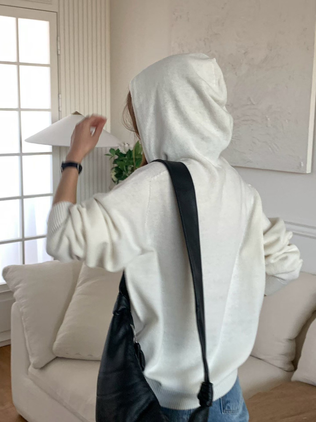 B11.大V家80%WOOL典雅連帽針織上衣