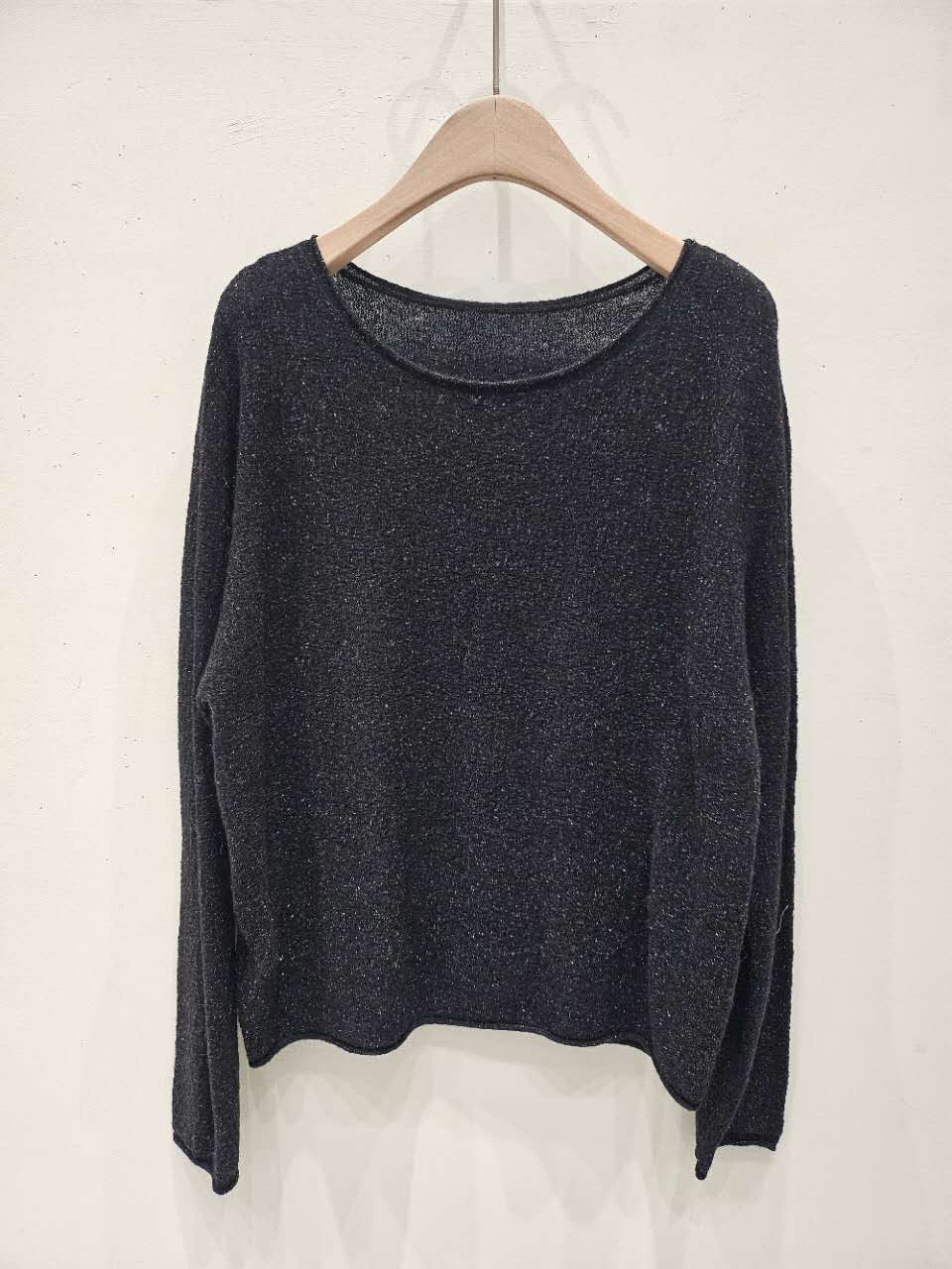 星星家圓領卷邊彈Q針織衫