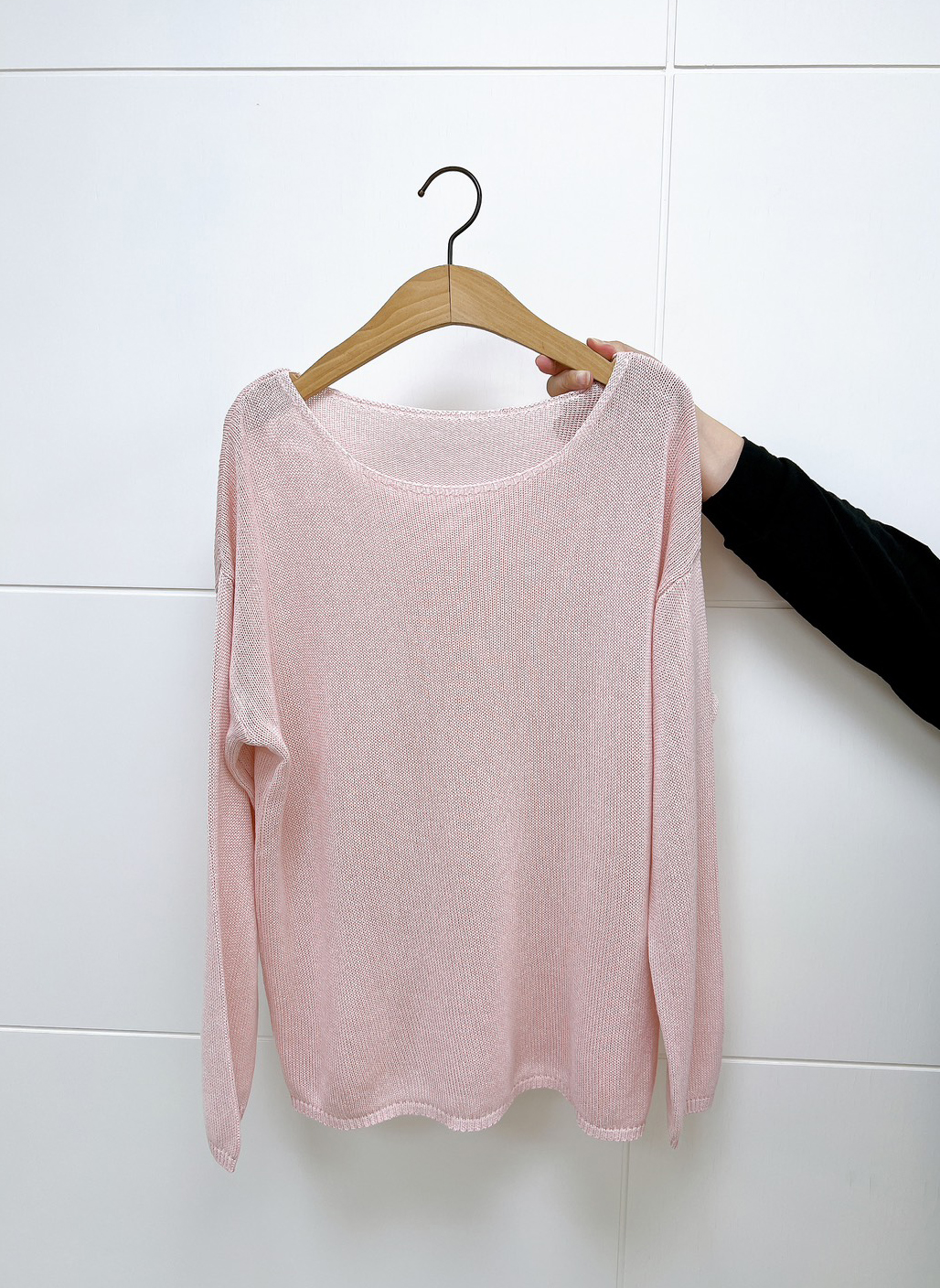 A71.糖果甜色圓領落肩針織上衣