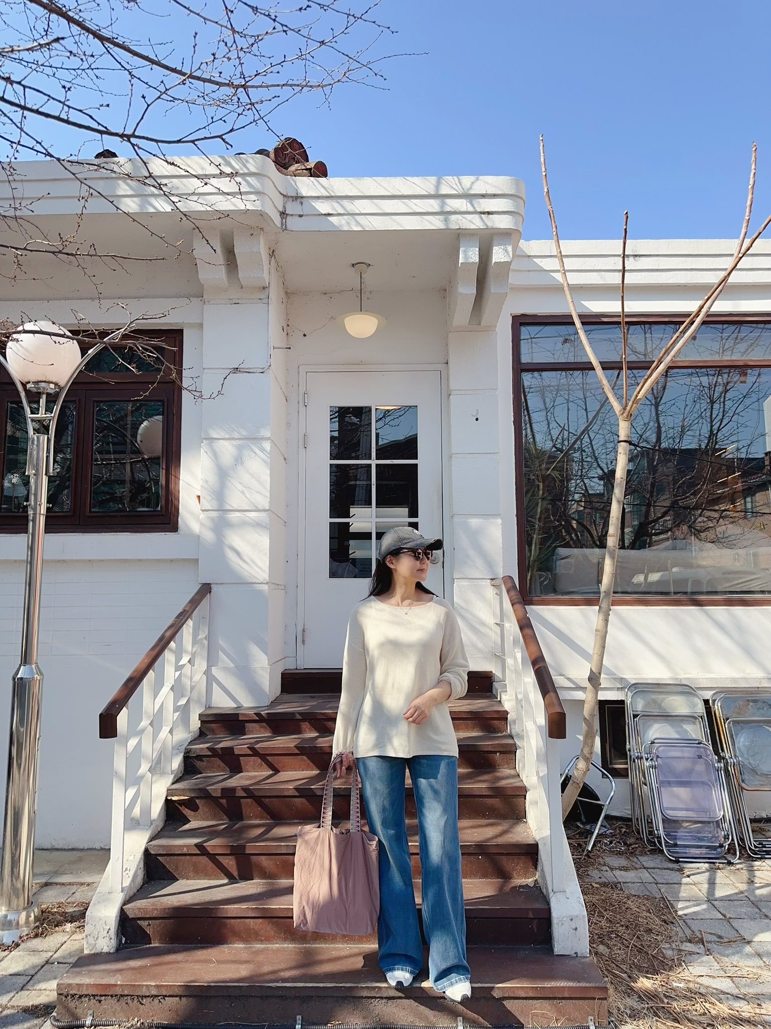 A71.糖果甜色圓領落肩針織上衣