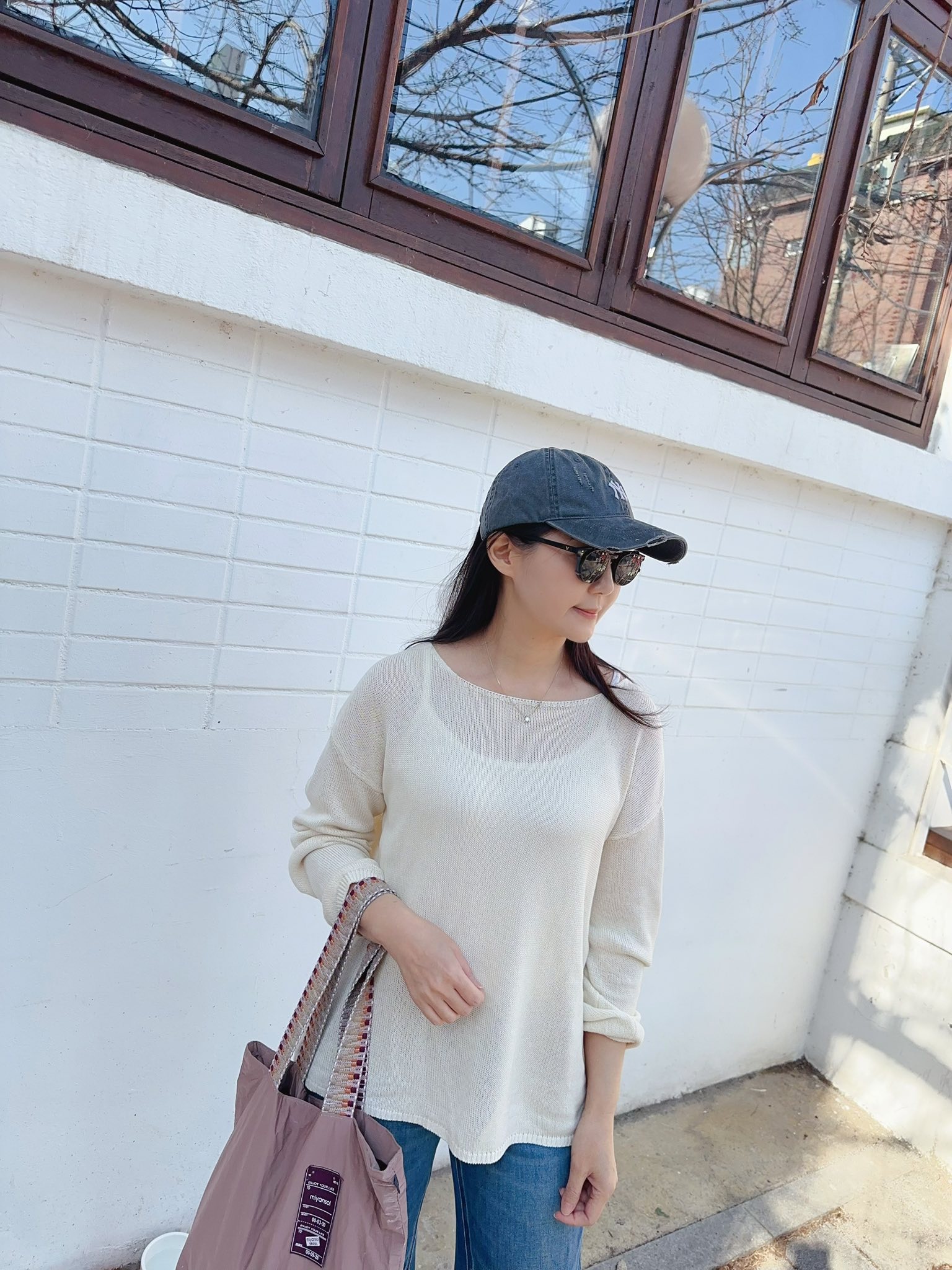 A71.糖果甜色圓領落肩針織上衣