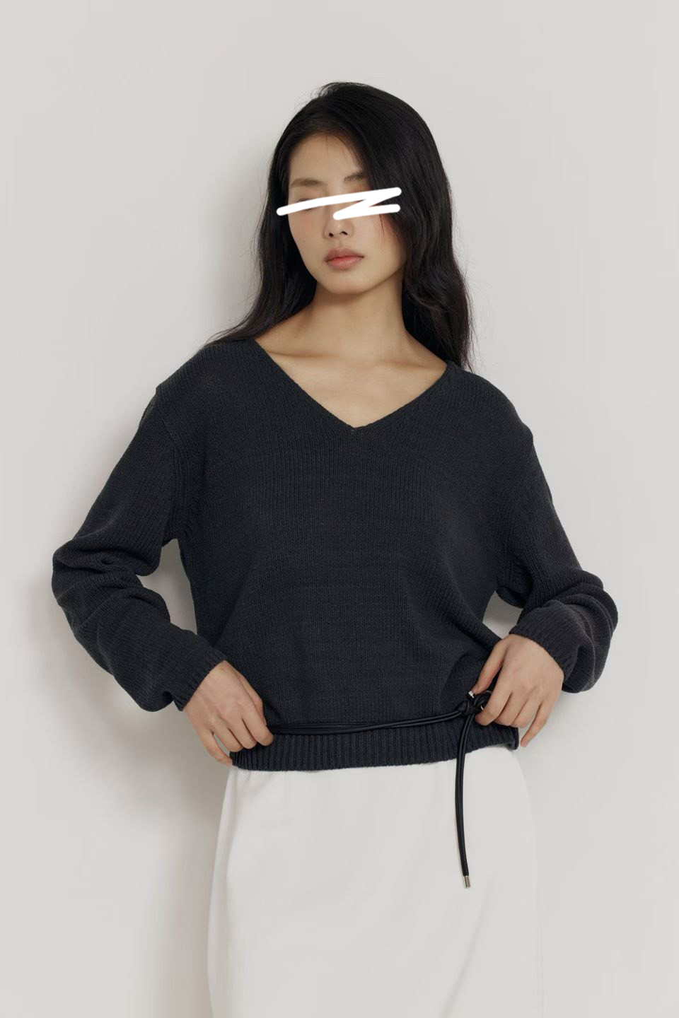 A35.瘦瘦歐膩春日V領針織衫