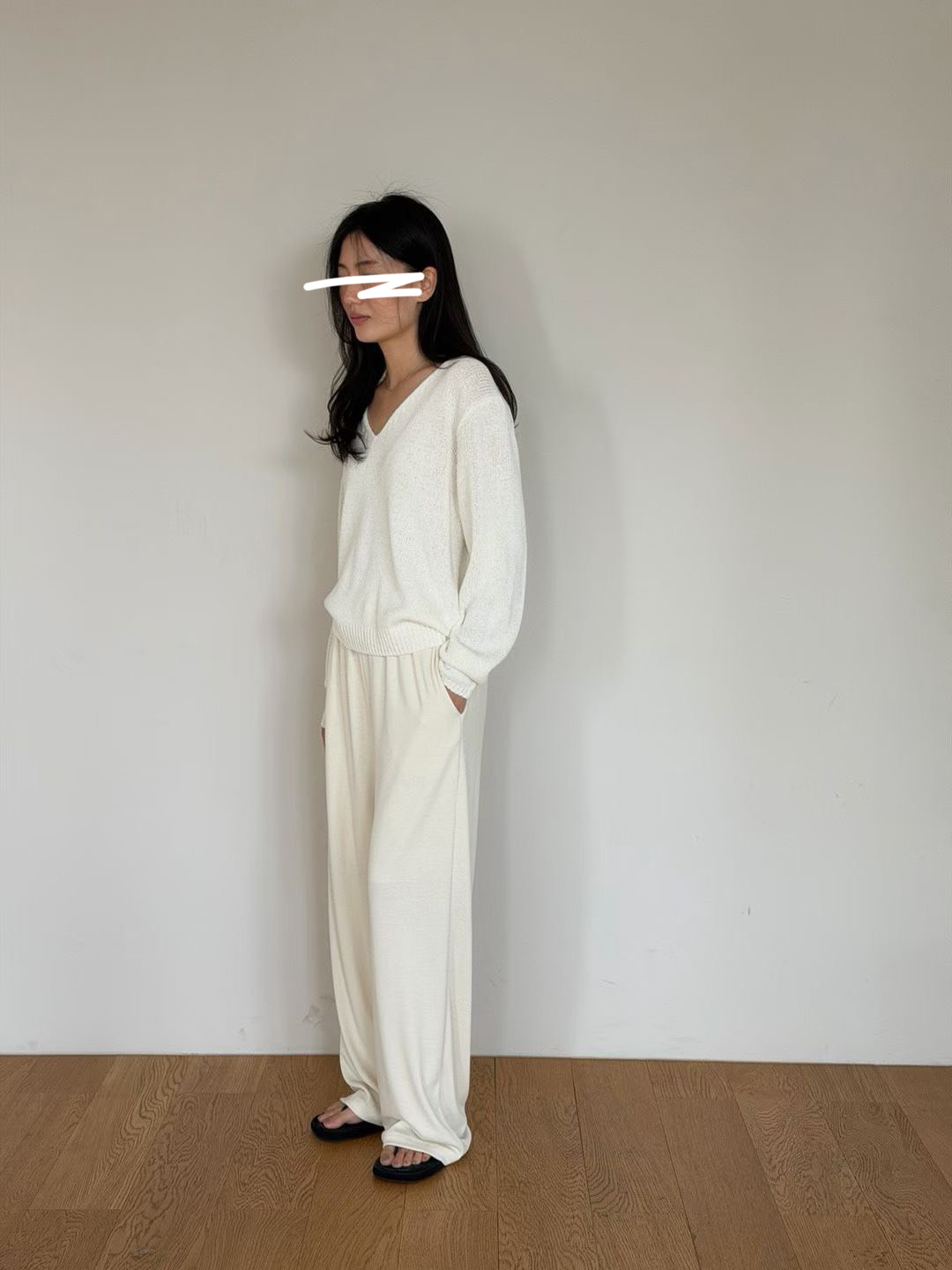 A35.瘦瘦歐膩春日V領針織衫