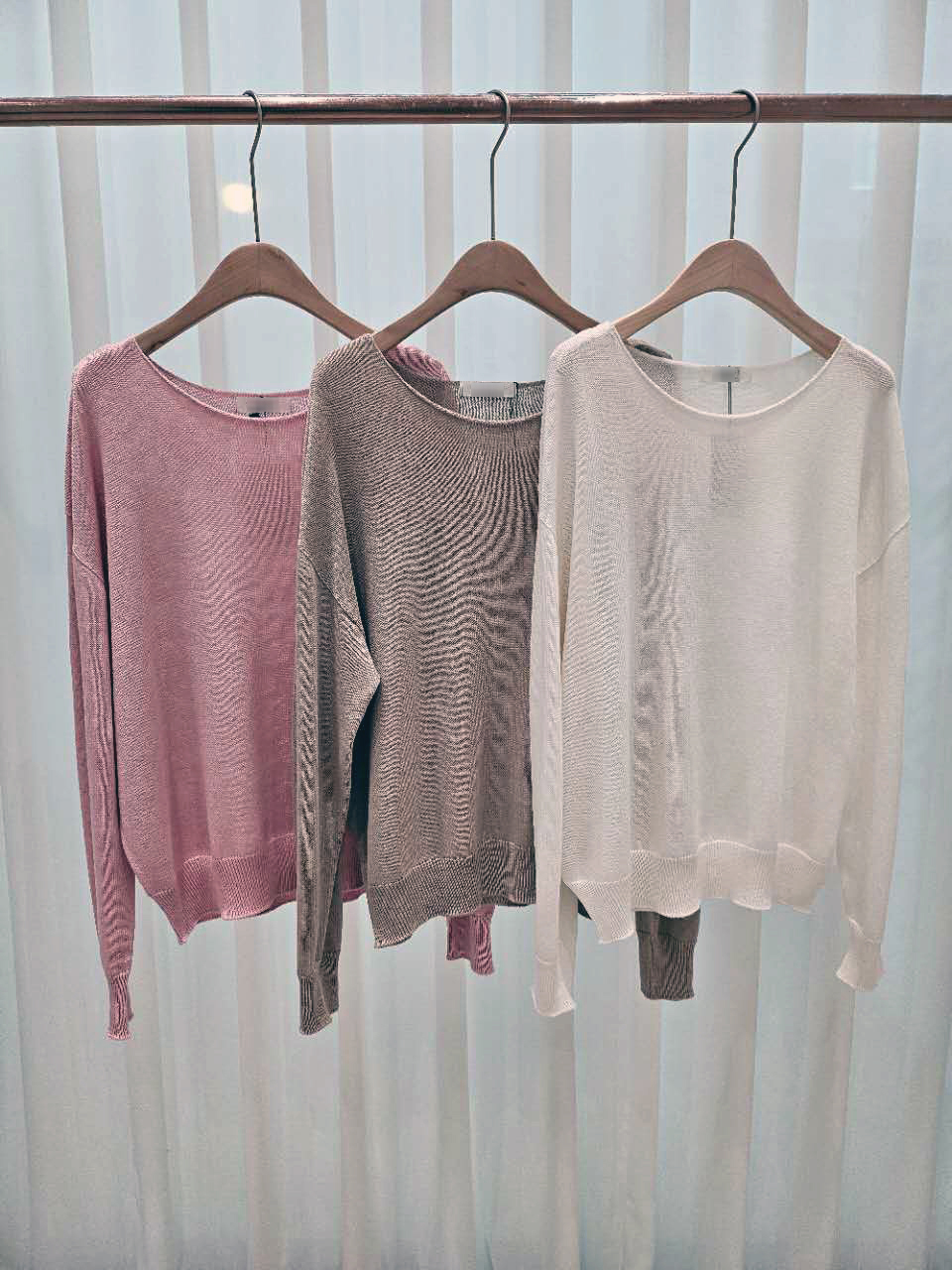 A83.星星家亞麻混紡大圓領針織衫