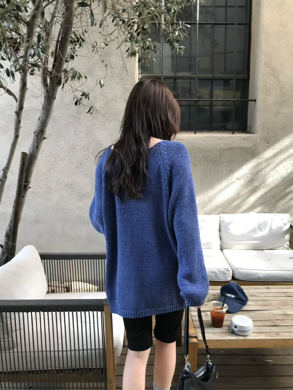 A94.小V家慵懶拉克蘭針織罩衫