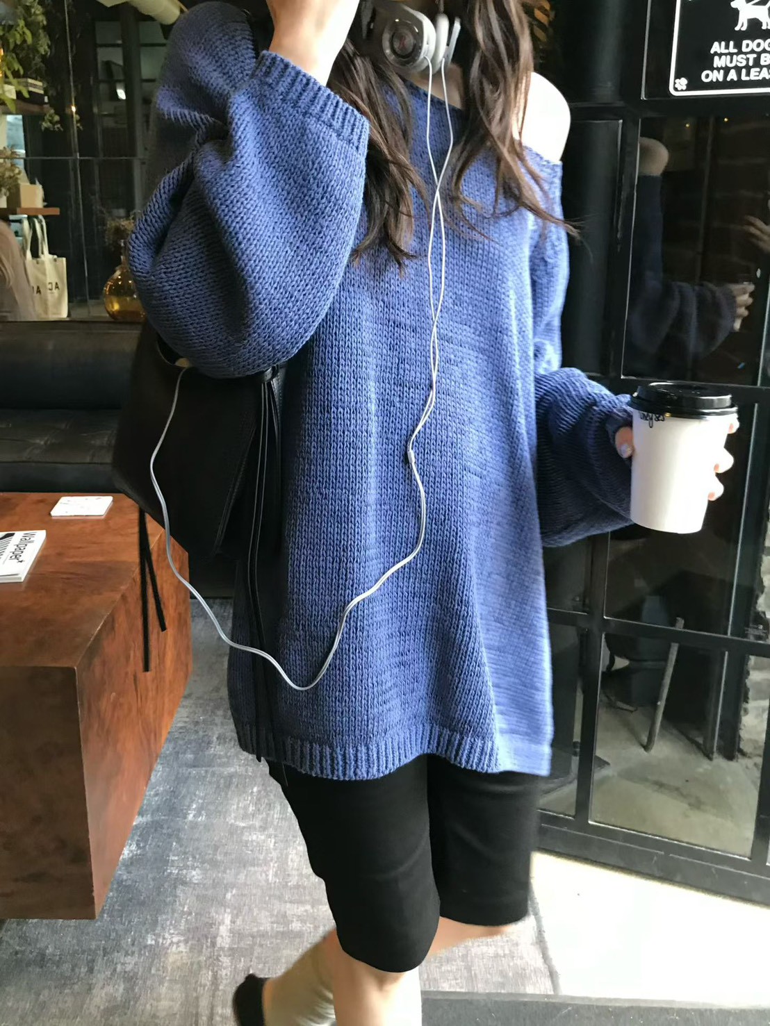 A94.小V家慵懶拉克蘭針織罩衫