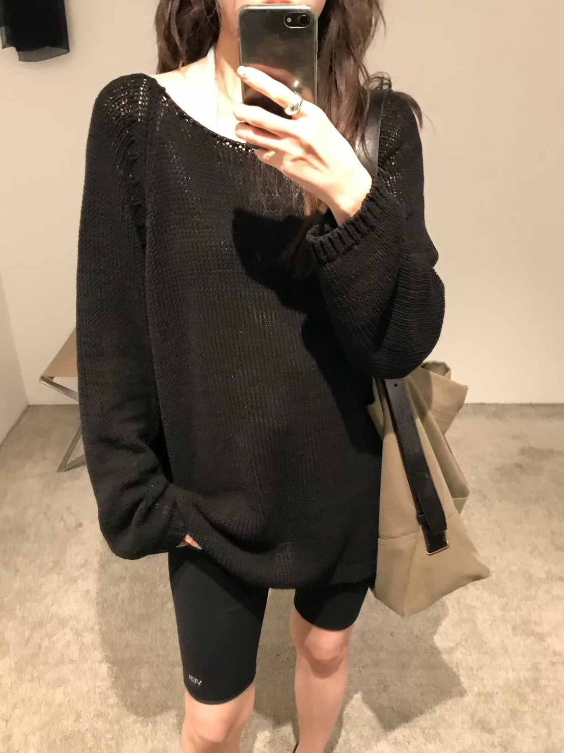 A94.小V家慵懶拉克蘭針織罩衫