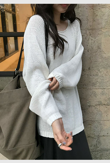 A94.小V家慵懶拉克蘭針織罩衫