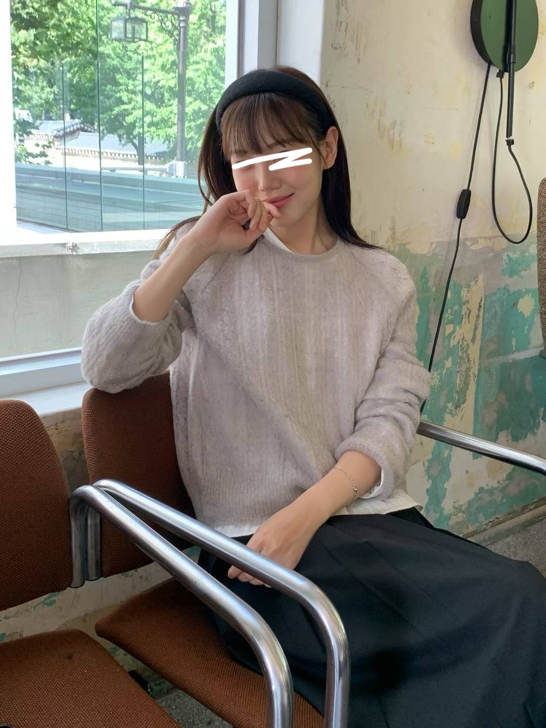 A88.甜美微透麻花針織衫