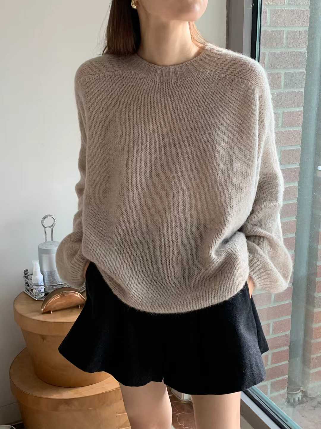 A13.顏值家圓領女孩慵懶毛衣