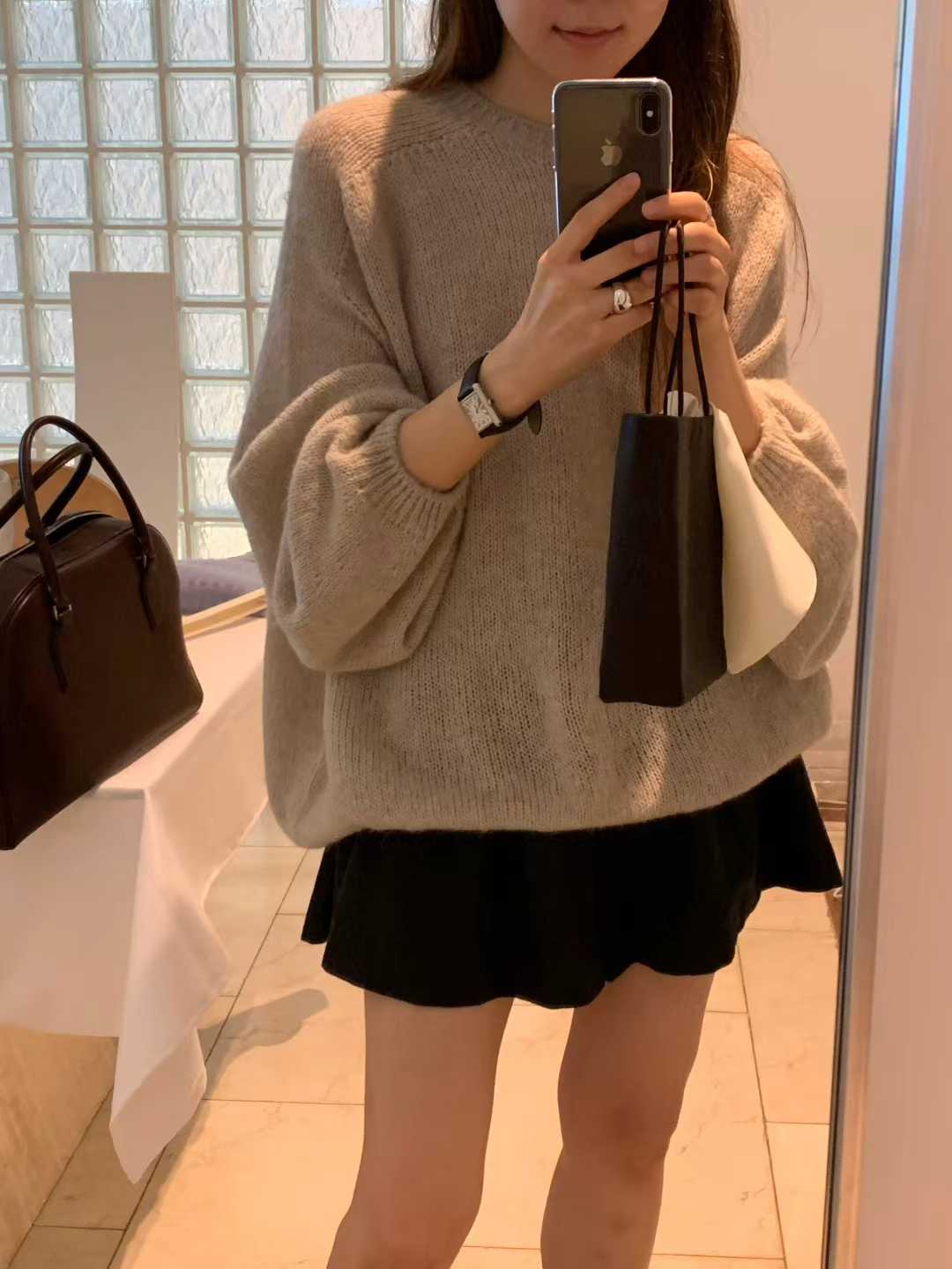 A13.顏值家圓領女孩慵懶毛衣