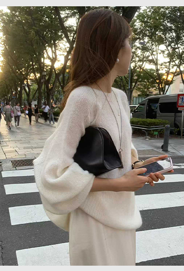 A13.顏值家圓領女孩慵懶毛衣