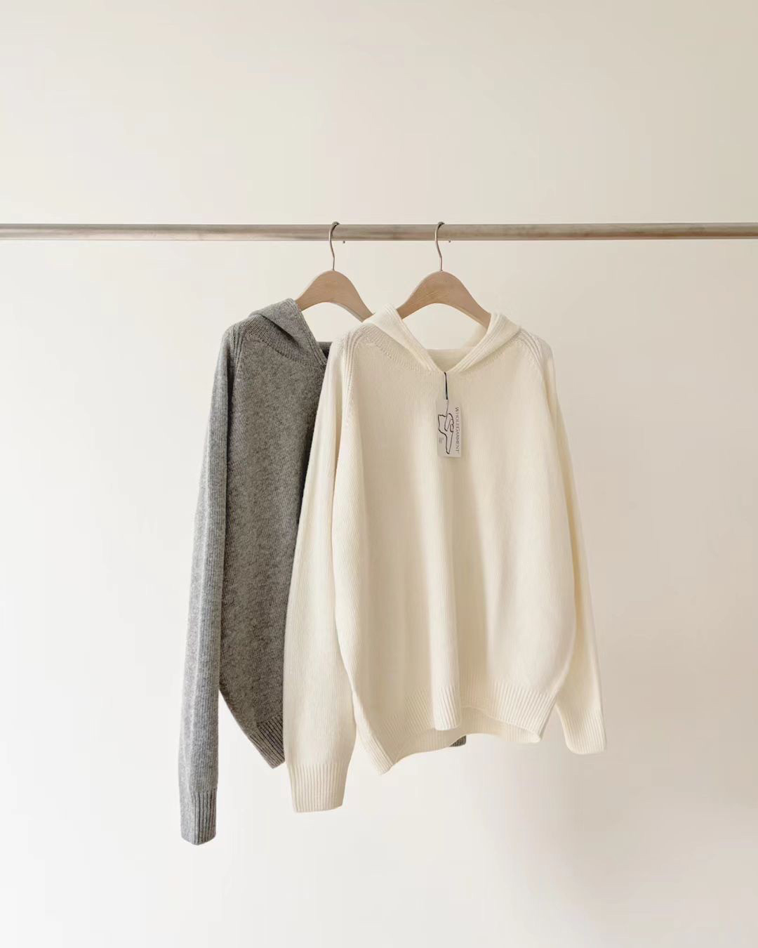 A14.顏值家50%WOOL無縫連帽毛衣