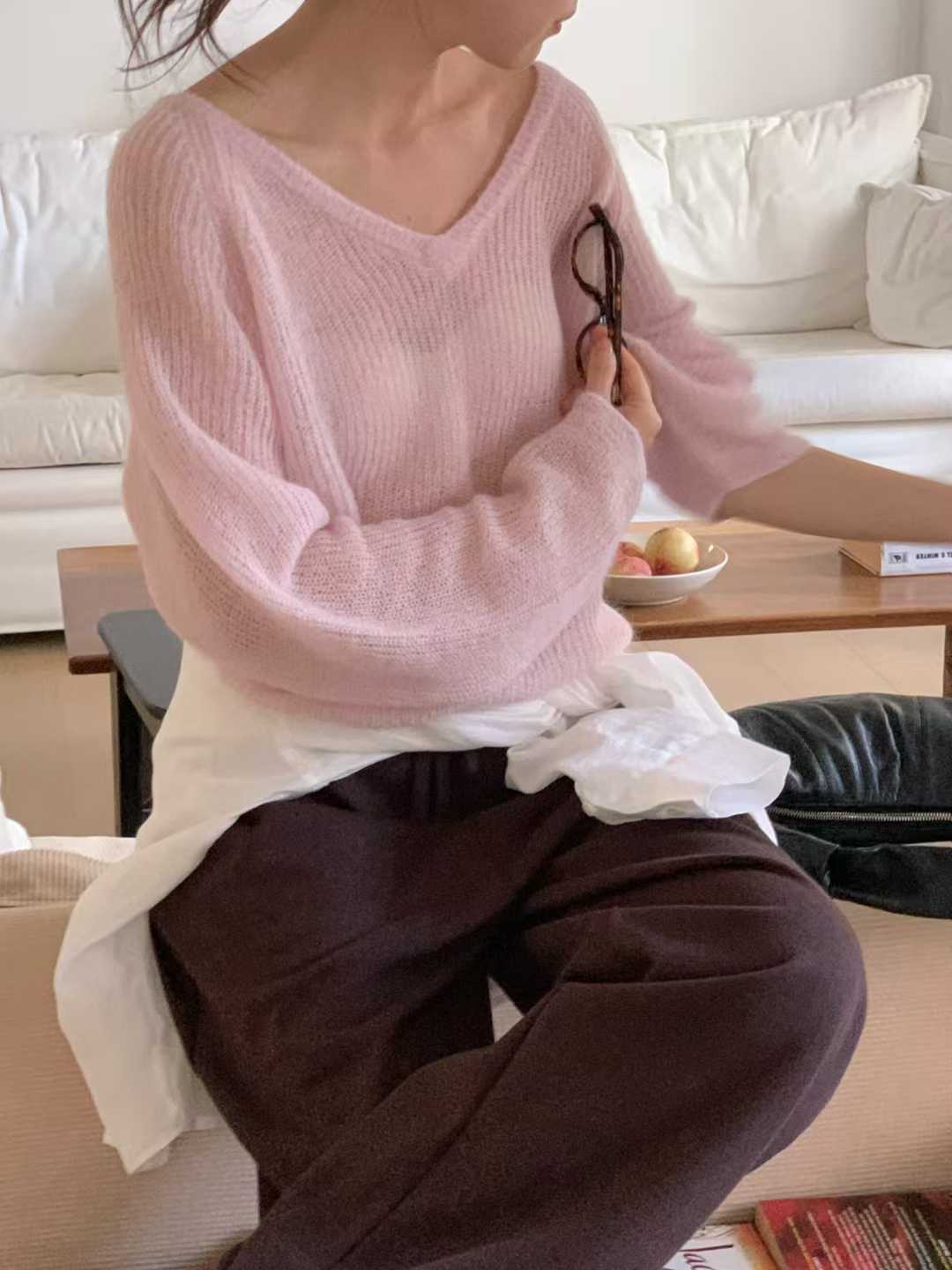 小V家KIDMOHAIR柔色V領毛衣