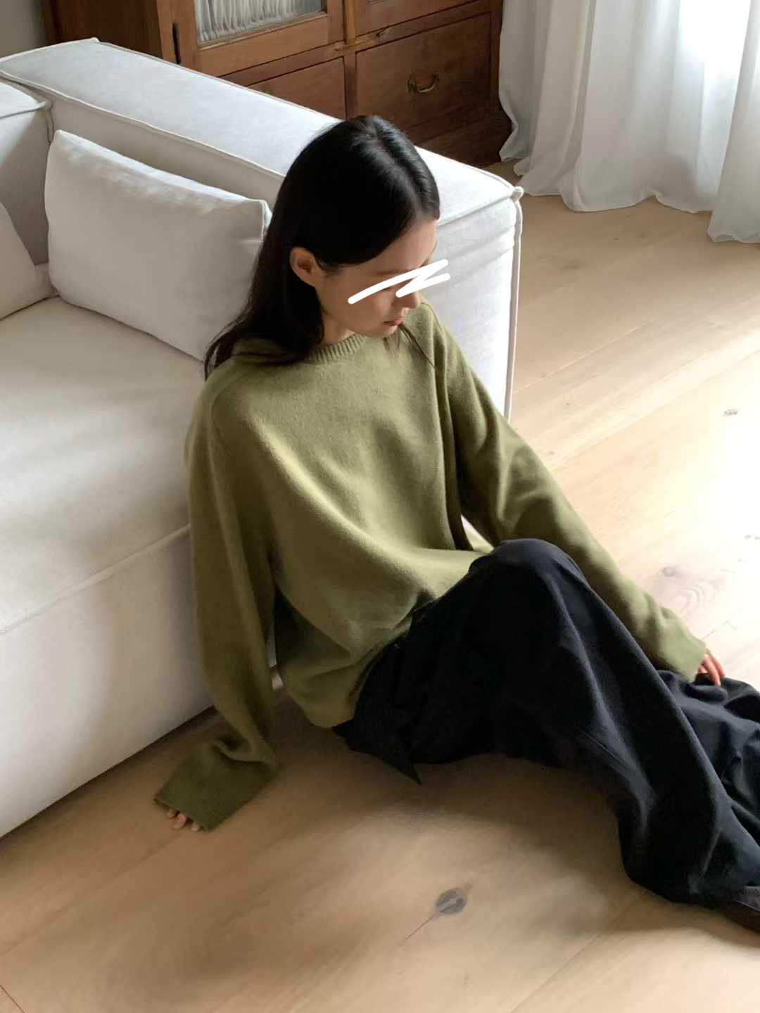 纖瘦家氣質保暖圓領毛衣