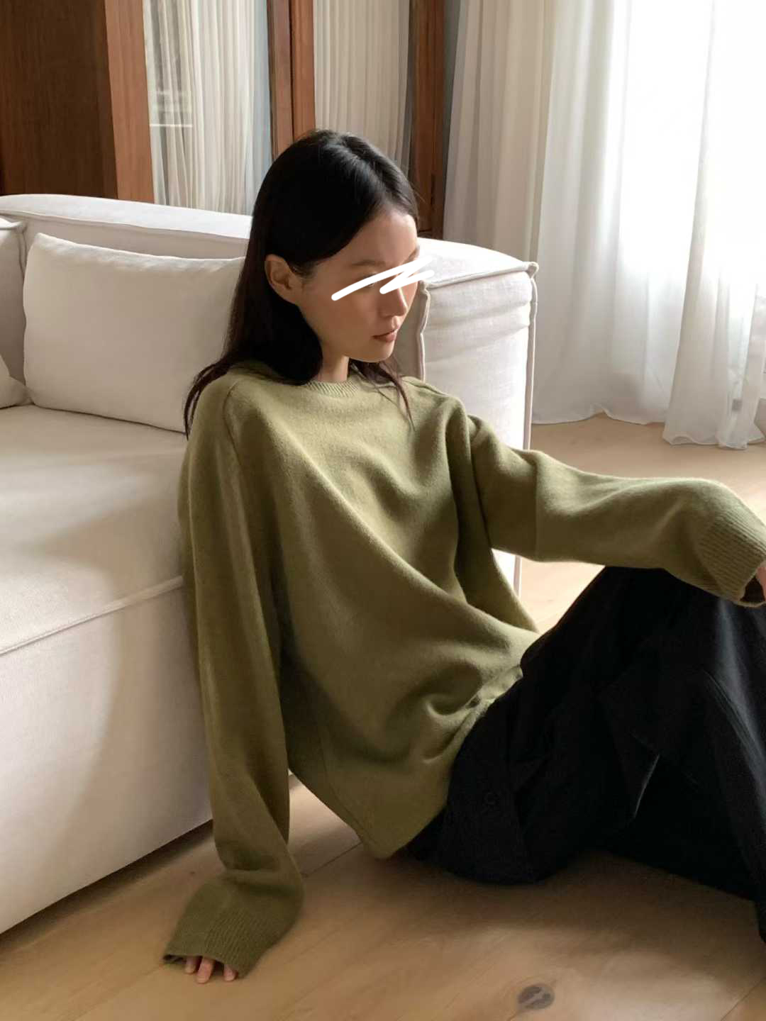 纖瘦家氣質保暖圓領毛衣