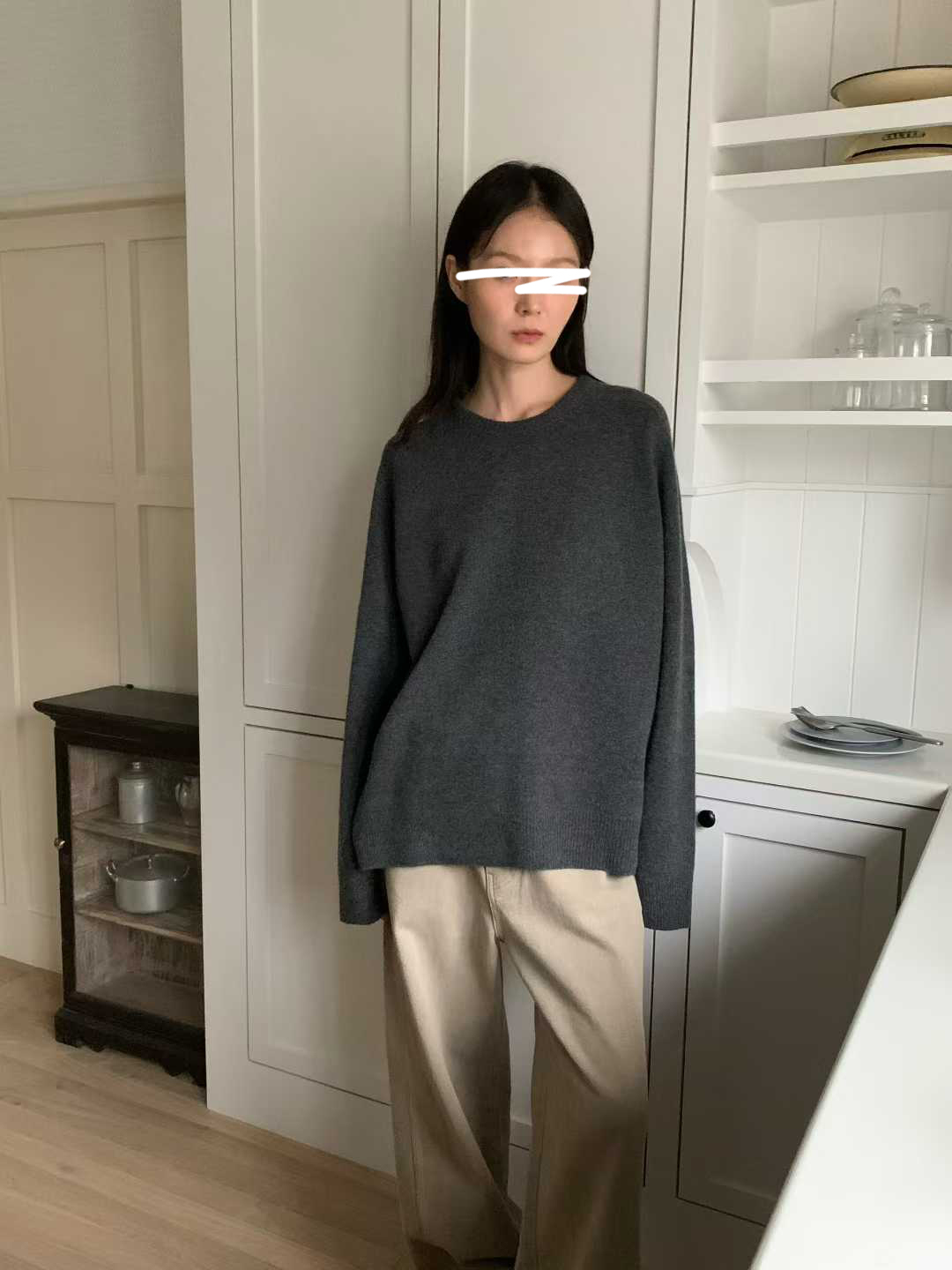 纖瘦家氣質保暖圓領毛衣