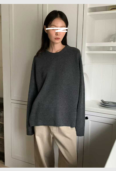 纖瘦家氣質保暖圓領毛衣