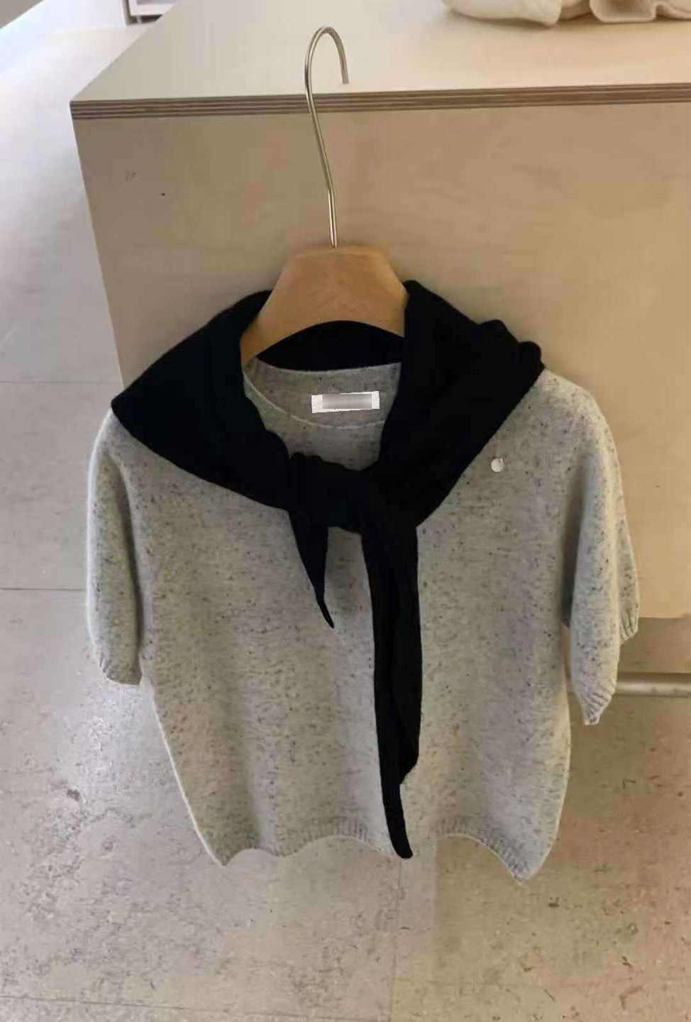 可可家100%WOOL拉克蘭短袖毛衣