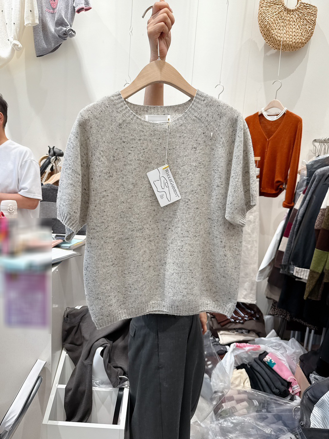 可可家100%WOOL拉克蘭短袖毛衣