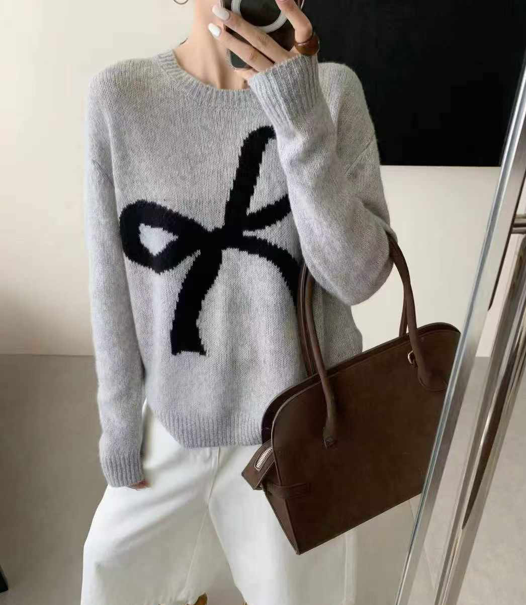 可可家甜美蝴蝶結70%WOOL毛衣
