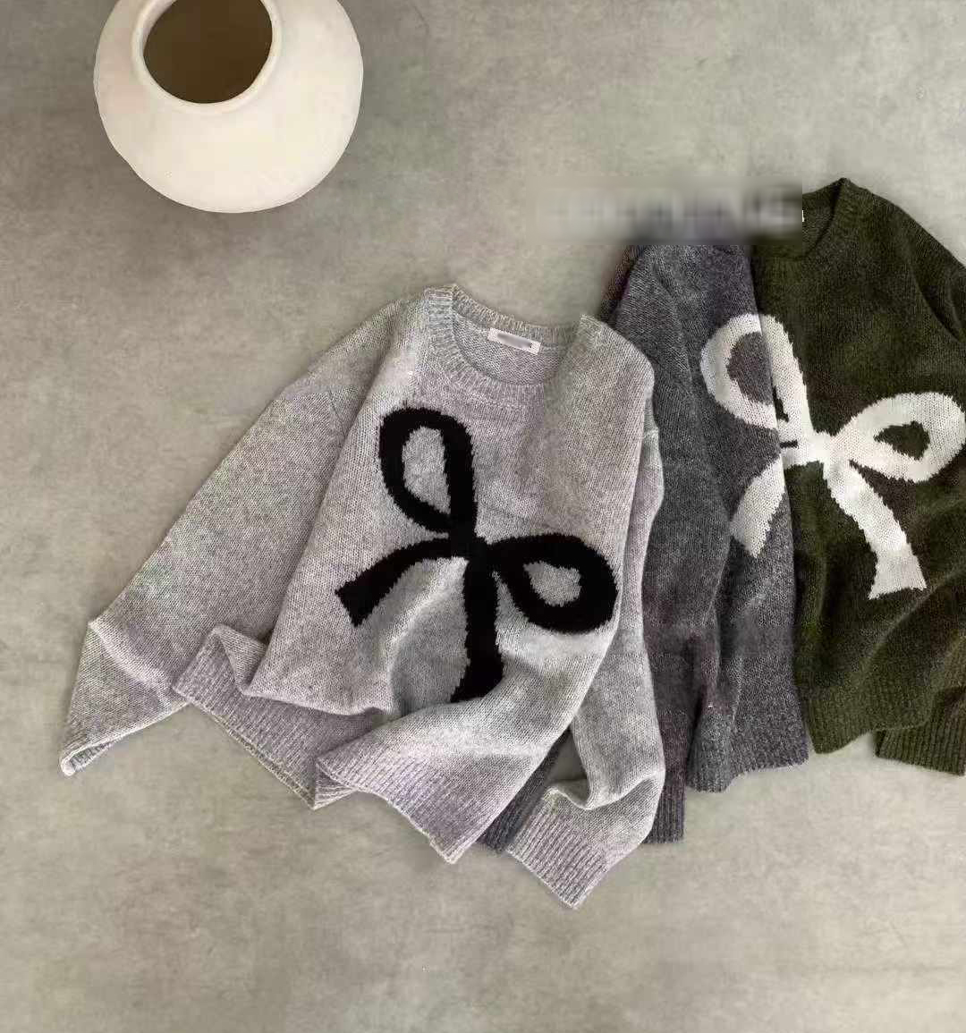可可家甜美蝴蝶結70%WOOL毛衣