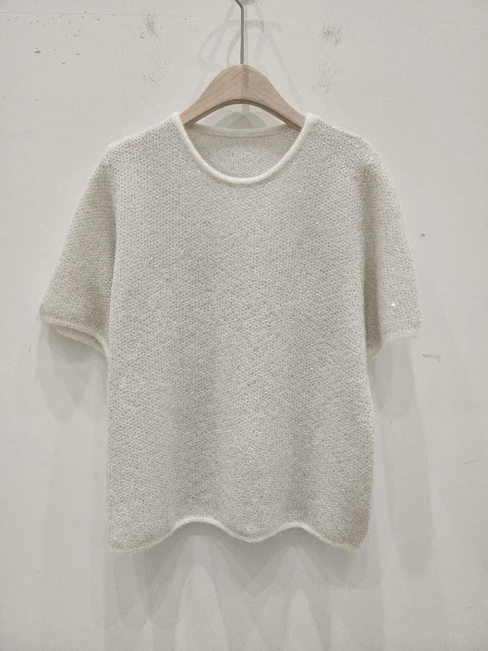 B51.星星家馬海毛圓領短袖毛衣